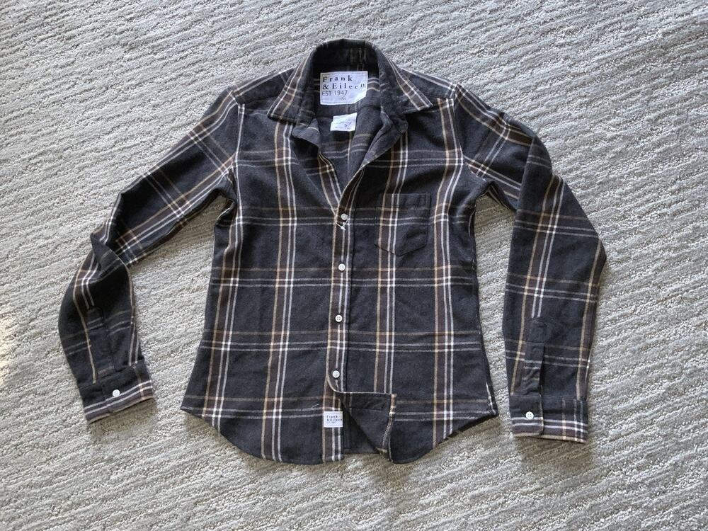 Frank & Eileen Barry Button Up Italian Flannel Shirt Women' Small EUC